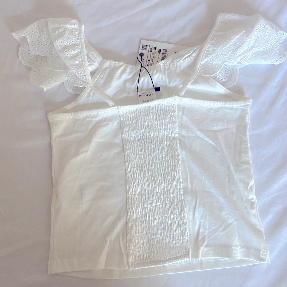 NWT Zara White Top Girls Size:13-14 - Picture 4 of 5